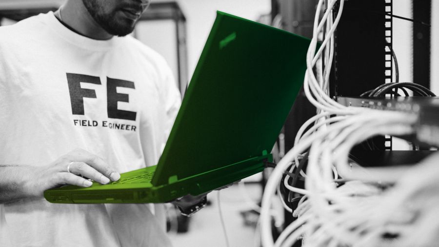 Technician on a laptop